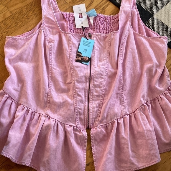Future Collective Women's
Pink Sleeveless Denim Corset Top new - Picture 7 of 7